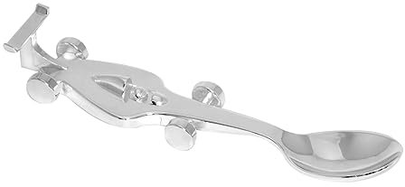 Brillibrum Design Kinderlöffel Rennwagen für Kinder Metall Kinderbesteck versilbert Sportwagen Löffel Baby Gravur Taufgeschenk ESS Hilfe Baby (Rennwagen ohne Gravur)