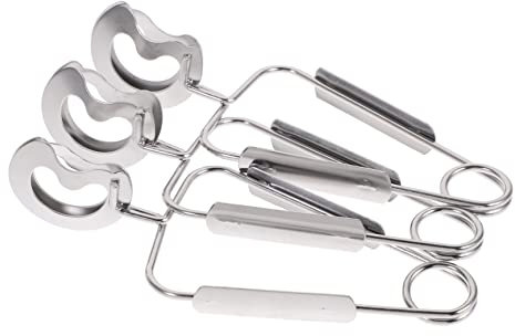 BESTonZON 3pcs Stainless Steel Snail Tong Escargot Tong Kitchen Food Serving Clip for Food Cooking