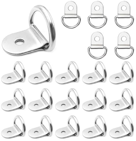 XoeLLe 20 Stück Zurrösen Edelstahl, Anhänger Zurrösen D Ring Zurröse Aufbauring Haken, Befestigungshaken Heavy Duty Zurring Edelstahl Aufbauring Verzurrösen für Mechanik, Anhänger, LKW, Camping
