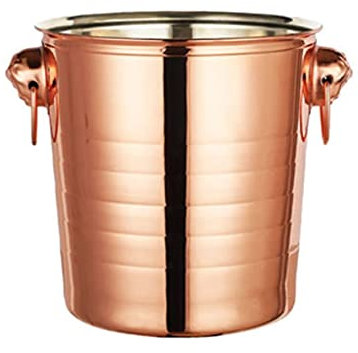 WUYUNTIAN Ice bucket, Gold Golden Thick Stainless Steel Ice Punch Bucket Wine Beer Cooler Champagne Cooler Party KTV Double Ear Ice Bucket