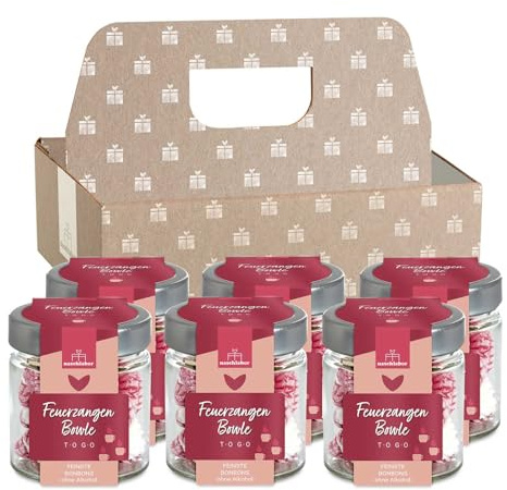 6x Feuerzangenbowle Bonbons | Weihnachtsgeschenke für Frauen und Männer | alkoholfrei | Für unterwegs mit praktischem Sixpack Karton | Geschenkidee