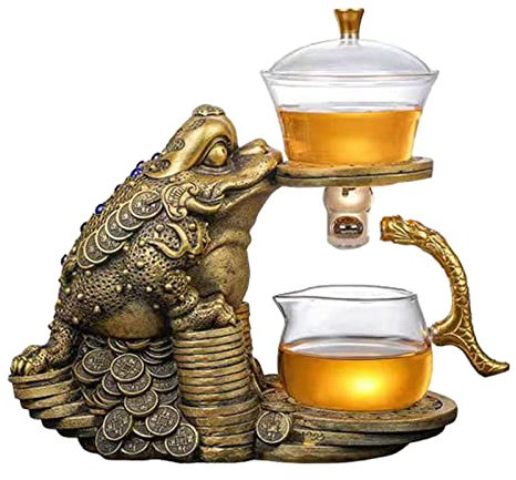 EOTRERANQ Lazy Tea Set Heat-Resistant Glass Teapot Kungfu Tea Making Cups Semi-Automatic Magnetic Tea Maker Kettle Teapots