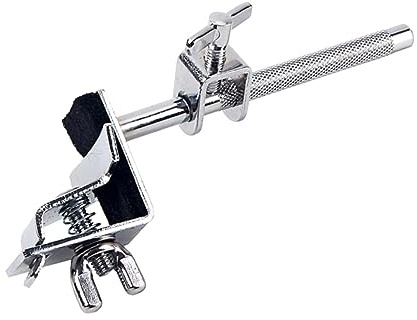 Wc51 Bass Kuhglocken Klemme für Bassdrum und Schlagzeug | Metall, Silberne Halterung, Verstellbare Position, für Kuhglocke und Holzblock, Wc51