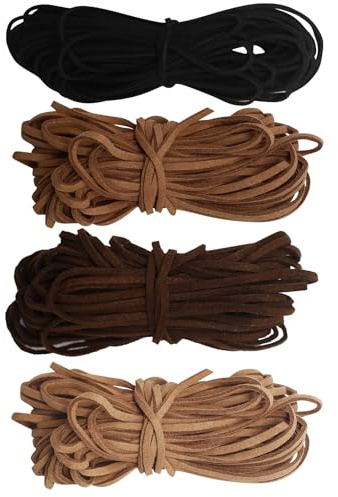 4 colores, 10 m x 2.5 mm, cordón de piel sintética, cordón de piel de ante sintético, hilo de imitación, cuerdas clásicas para manualidades, pulseras, collares, joyas, manualidades
