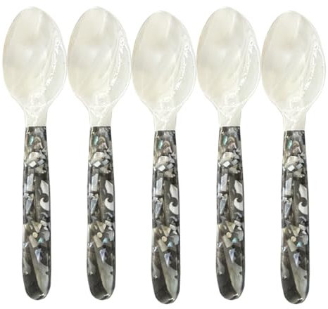 Cucharas de caviar con mango - Cucharas de caviar | Cuchara Decorativa para Caviar, 5 Piezas de Cucharas de Nácar Cuchara de Caviar, Cuchara Decorativa para Caviar