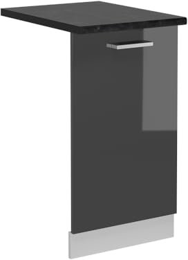 Vicco Façade de Lave-Vaisselle R-Line, Anthracite Haute Brillance, 45cm, PT Anthracite, pour Une Combinaison Libre au Sein de systèmes de Cuisine modulaires