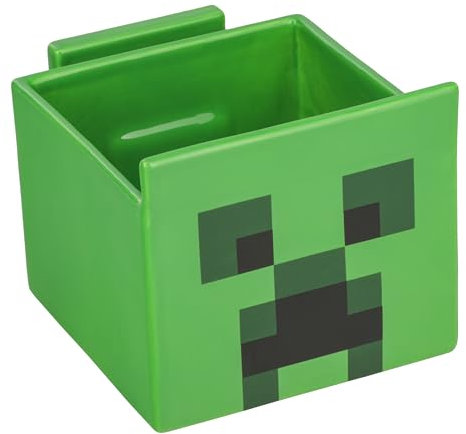 Paladone Minecraft Creeper Ceramic Streaming Snack Bowl with Phone Holder, Officially Licensed Kitchenware Gaming Gifts for Boys, Girls, Kids and Adults, Green