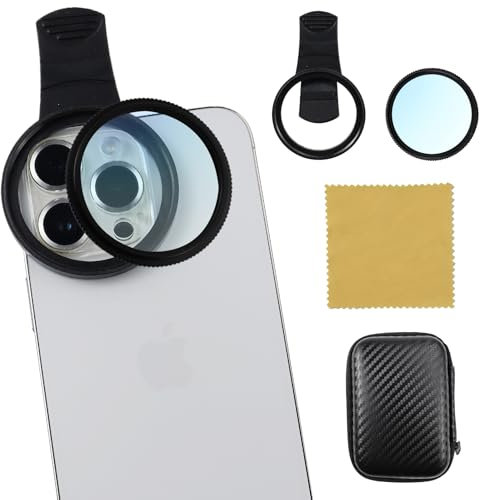 JGCJGG Filtro Polarizador Movil, 52mm Clip-on Filtro Polarizador, Filtro ND para Teléfono Móvil Lente, Clip Universal Incluido para Fotografía Profesional Y Creativa