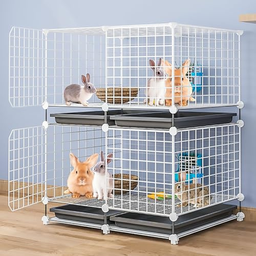 Kaninchenstall, tragbar, mehrschichtig, für drinnen und draußen, mit unabhängigem Paletten-Design für Meerschweinchen und Kaninchen (Abmessungen:75 x 39 x 95 cm)