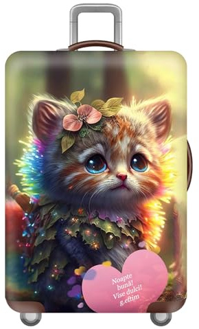 KofferschutzhüLle,3D Graffiti Tier Blumen Print Elastisch KofferhüLle,GepäCk Cover,Reisekoffer HüLle Kofferschut,Waschbar,Staubdicht,Luggage Cover,Kofferabdeckung 18-32 Zoll (Grau,XL(29-32inch))