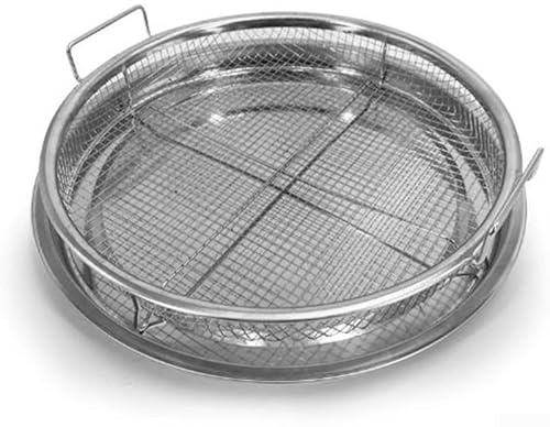 Kit per barbecue rotondo, in acciaio inox, con vassoio da forno, cestino per grigliare in acciaio inox, per campeggio, cucina in giardino (colore originale)