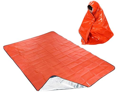 Genérico Manta de Supervivencia para Exteriores,Manta Impermeable para Camping | Térmica Reflectante 150x210 cm para Emergencias, Equipo De Supervivencia Exterior