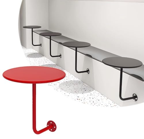 Generisch Runder Tisch Zur Wandmontage Schwebender Stehtisch L-förmiger Bistrotisch An Der Wand Montierter Beistelltisch Für Café Dessertladen Esszim(Schwarz)