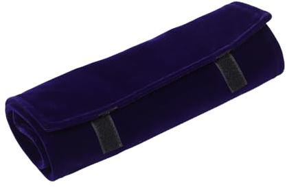 FRCOLOR Scatola Regalo per Gioielli, Rotolo Portagioie in Velluto Blu, Organizzatore di Collane e Braccialetti, Compatto per Viaggio e Uso Quotidiano