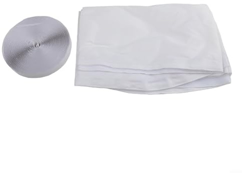 Air Conditioning Unit Seal Cloth for Mobile Roof and Swing Window Units Featuring Strong Zipper Closure and Cable Ties to Secure Exhaust Hose Connections (190CM x2)