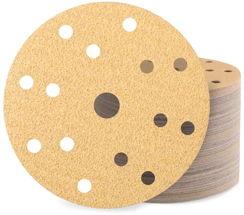 Huopueit 70 Stück Schleifpapier 150mm Klett 15 Loch Schleifscheiben Set - je10x P40 P60 P80 P100 P120 P240 P320 für Rund Exzenterschleifer