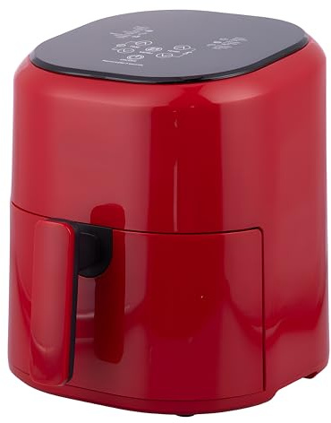 EMPOTEC Friggitrice Aria Calda 5 Litri 1200W 60-200° Cestello Removibile Acciaio Inox Antiaderente 10 Programmi Preimpostati Display Touch Timer Autospegnimento