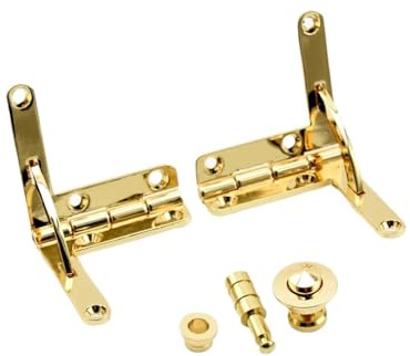 1 jeu de charnières et boutons verrouillage, boîtier montre en alliage Zinc doré 18k, combinaison charnière matériel