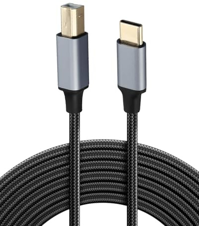 Snugcore 2m USB B to USB C Printer Cable, Type C to USB B Printer Data Cable for Printing, High-Speed USB Printer Cable for Printer, Scanner, and Other USB Devices