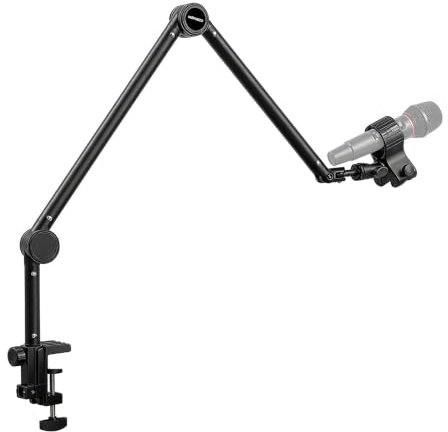 Bras Micro, Support de Microphone Bureau avec Adaptateur 3/8 et Clip Micro, Suspension Perche Micro de Table Compatible avec Blue Yeti, HyperX QuadCast, SoloCast, Streaming, Podcast