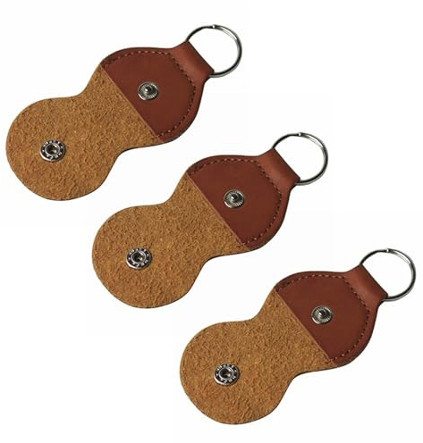 Nyckelring med plektrumhållare, 20 st PU Läder Guitar Pick Bag Nyckelring Multicolor(Brown)