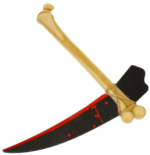 Tofficu Hoz de Hueso para Disfraces de Halloween Apariencia Realista y Resistente, Accesorio Compacto Adecuado para Fiestas y Cosplay de Halloween