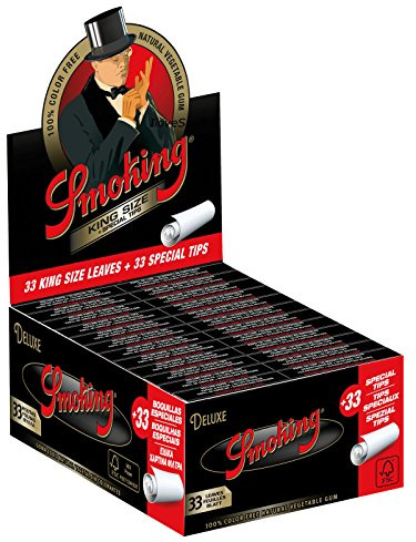 Rökning? Deluxe 1 ogenomskinlig king size 24 x 33 cm Bibu? ki z 24 x 33 King Size - Slim - Tips - Pude? ko - Bibu? ki Paperosowe
