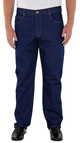 Marina del Rey Jeans pour Homme 5 Poches Comfort FIT 60, 62, 64, 66, 68, 70, XL, XXL, 3XL, 4XL, 5XL, 6XL, Grandes Tailles, Grande Taille et Grande Taille - Bleu - 64