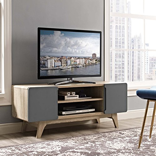 Modway- Tread Mid-Century Moderner 47-Zoll-TV Board, Natürliches Grau, 39 x 119 x 47 cm