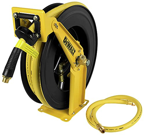 DEWALT DXCM024-0344 Double Arm Hose Reel with 1/2 x 50' Premium Rubber Hose
