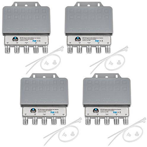 4X DiseqC Schalter SE Switch 4/1 mit Wetterschutzgehäuse HB-DIGITAL 4X SAT LNB 1 x Teilnehmer/Receiver für Full HDTV 3D 4K UHD