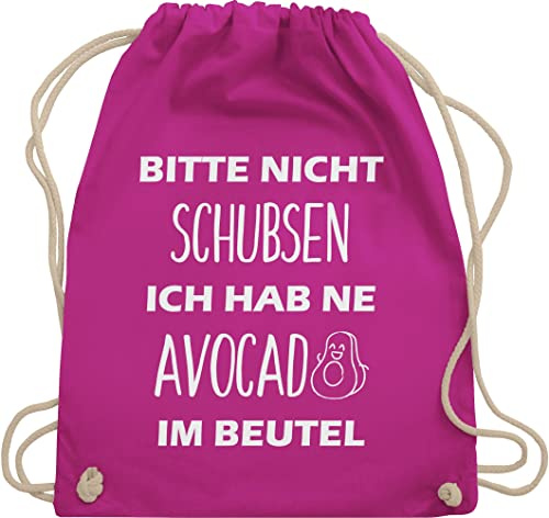 Turnbeutel Rucksack - Festival Zubehör - Bitte nicht schubsen ich hab ne Avocado im Beutel - Unisize - Fuchsia - festival-bag geschenk weihnachten juterucksäcke festivaltasche konzert stoffbeutel