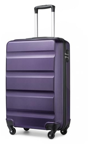 KONO Handgepäck Koffer & Trolley Klein Hartschalenkoffer aus ABS Reisekoffer mit 4 Rollen und TSA Schloss, 55x38x20cm, 35Liter, Violett