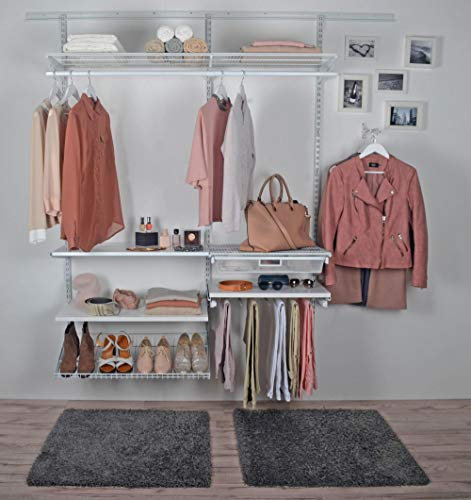 ib style® Regalsystem | Kleiderschrank | Garderobe| Individuell zusammenstellbar | DIY | Hosenhalter mit Auszug