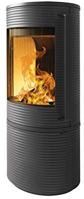 Wamsler Kaminofen Oku - Elektro, Entlüftungsfrei, Freistehend, Schwarz, Wohnzimmer, Inkl. Feuerwehrschirm, Schürhaken, Zange