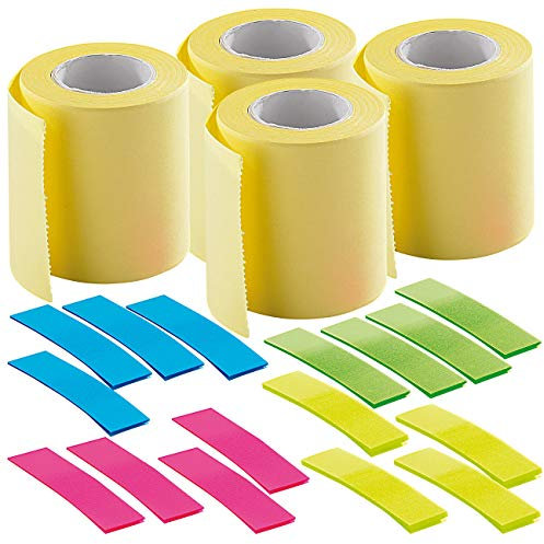 PEARL Zubehör zu Haftnotizen Rolle: 4er-Nachfüllset für Haftnotizen-Spender (Haftnotizenspender, Haftstreifen-Roller, Klebezettel)