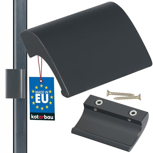 KOTARBAU Balkontürgriff Anthrazitgrau Terrassentürgriff DE LUXE Sicher Raucher Türoptik Schließen Griffmuschel Universal Ziehgriff Aluminium Balkongriff