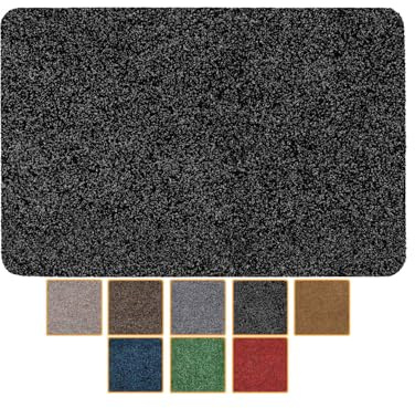 ANRO Fußmatte Schmutzfangmatte Türmatte rutschfest Fußabstreifer abwaschbar robust für Eingang, Haustür, Flur innen & außen Poet, 40 x 60 cm (Rechteckig)