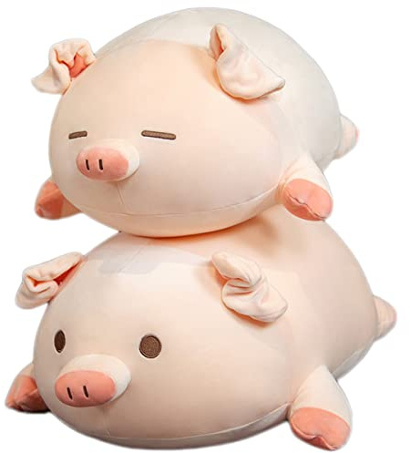 Kekeso Simpatico Maiale Farcito Giocattoli di Peluche Morbido Grasso Maiale Peluche che Abbraccia Cuscino Piggy Animale Bambola Giocattolo Regali per I Bambini (60cm, Big Eyes)