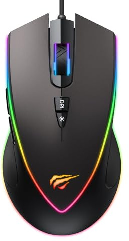 Gamenote MS1017 Souris Gamer 7 Boutons, 6400 DPI, Optique, Filaire USB, rétroéclairage LED RGB - Prise en Charge de macros