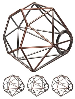 ledscom.de 4x Käfig-Lampenschirm, bronze, E27 / E14, 160mm Ø
