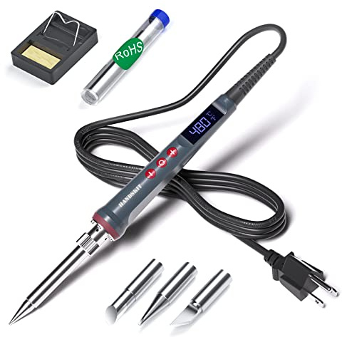 Solder Iron, 200W 110V Soldering Iron Digital Soldering Kit for Soldering, 6-in-1 Solder Iron Kit Welding Tool, Adjustable Temperature from 180 to 480℃, 3 solder tips, Solder wire, Solder Iron Stand