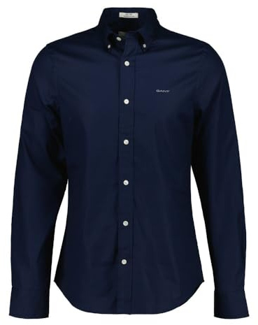 GANT Slim Pinpoint Oxford-skjorta för män, klassisk skjorta, marinblå, standard, marinblå, XXL
