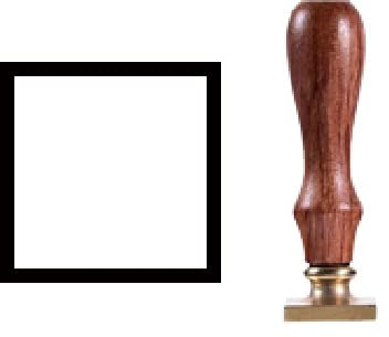 Individueller Wachssiegelstempel mit Ihrem eigenen Logo-Design. Verschiedene Stempelkopfgrößen: 20 mm, 25 m, 30 mm, 40 mm, 50 m für Ihre Wahl – Stempelgriff – 25 mm