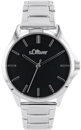 s.Oliver Armbanduhr Damen Quarzuhr analog, mit Edelstahl Armband, Silber, 5 bar wasserfest, Kommt in Uhren Geschenk Box, 2036546