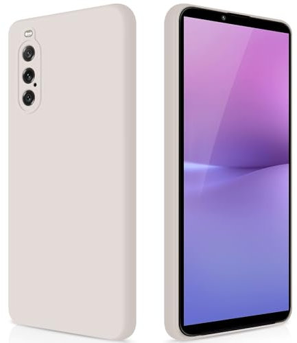 GiiYoon Hülle Kompatibel mit Sony Xperia 10 V, Hochwertiges Liquid Silicone Case, Rundumschutz Handyhülle, Kratzfestes Weiches Mikrofaserfutter- Weiß