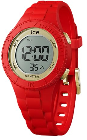 ICE-WATCH - Ice Digit Red Gold - Montre Rouge pour garçon (Mixte) avec Bracelet en Plastique - 021620 (Small)