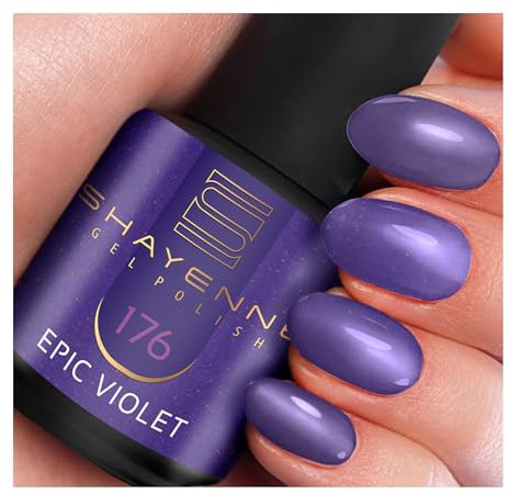 SHAYENNE UV Gel Nagellack - 176 Epic Violet Lila mit Schimmer 15 ml - Langanhaltend, Kratzfest & Hochglänzend - Profi-Qualität - LED kompatibel - Perfekt für Zuhause & Studio - Made in Germany