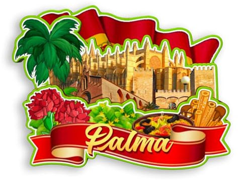 Quwsne Imán para nevera Palma España, imán para nevera, recuerdos de viaje de ciudad, regalos turísticos, monumentos clásicos 3D, hechos a mano, decoración del hogar -1409
