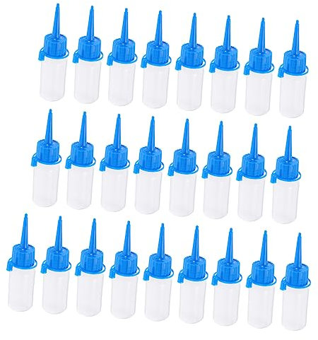 FUNOMOCYA 25 Stück Plastikflaschen Mit Feiner Düse Ölbehälter Für Nähmaschinenöl Dosierflaschen Aus Pet Nachfüllbar Für Flüssigkleber Und Lösungsmittel Auslaufsichere Quetschflaschen Für